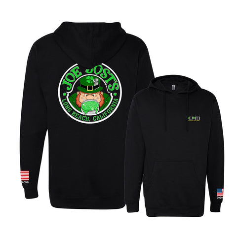 St Patty's Day Pullover Hooded Fleece- Black