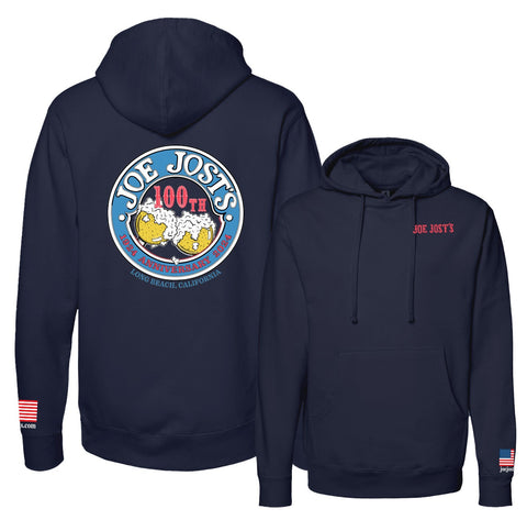 Cheers to 100 Pullover Hooded Fleece 2025 - Navy