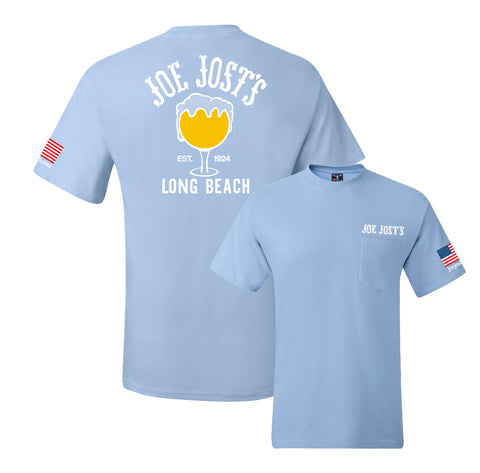 Schooner Tee With Pocket-  Light Blue