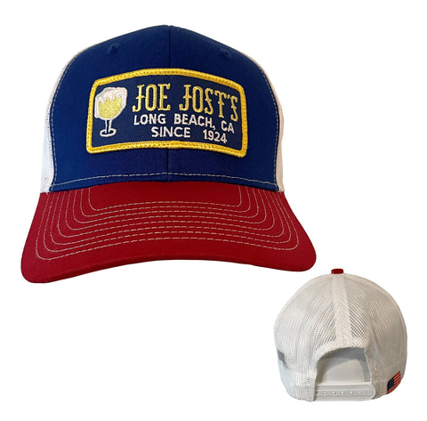 Joe Jost's Rectangular Patch Trucker Hat - Red White & Blue