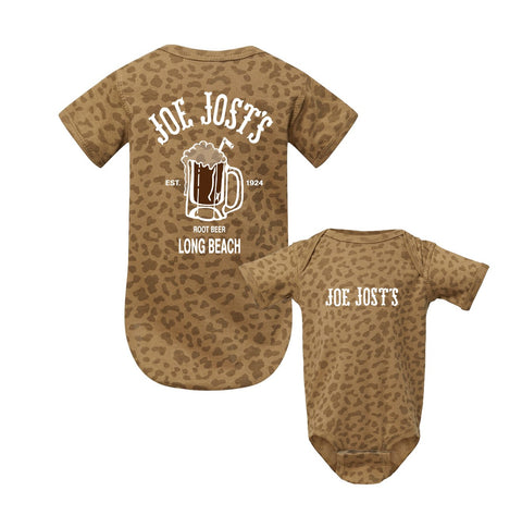 Joe Jost's Root Beer Onesie Brown Leopard