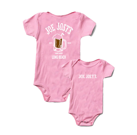 Joe Jost's Rootbeer Onesie Tee Pink