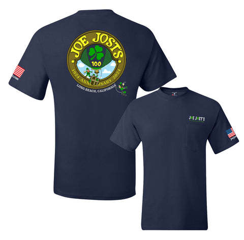 2024 St Patty's Day Pocket Tee- Navy