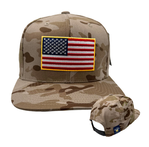 USA Patch Snapback Hat - Multicam Arid