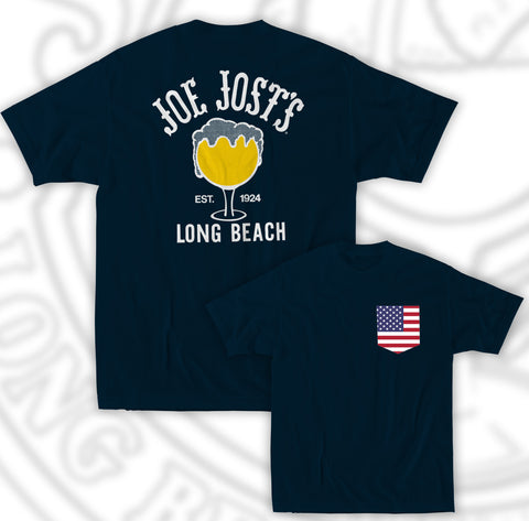 Joe Jost's Navy USA Pocket Tee